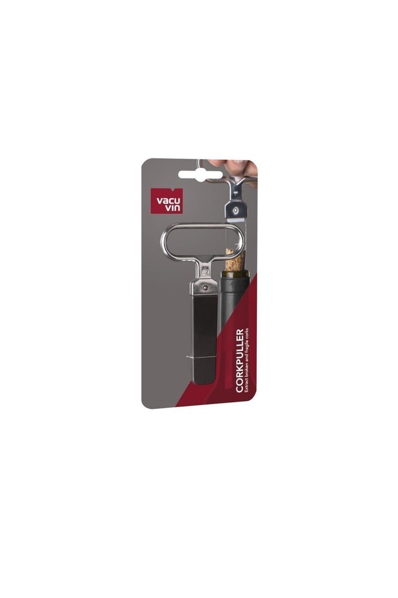 Vacu Vin Cork Puller, Silicone, Silver, 10.5x16x1.4 cm - Image 2
